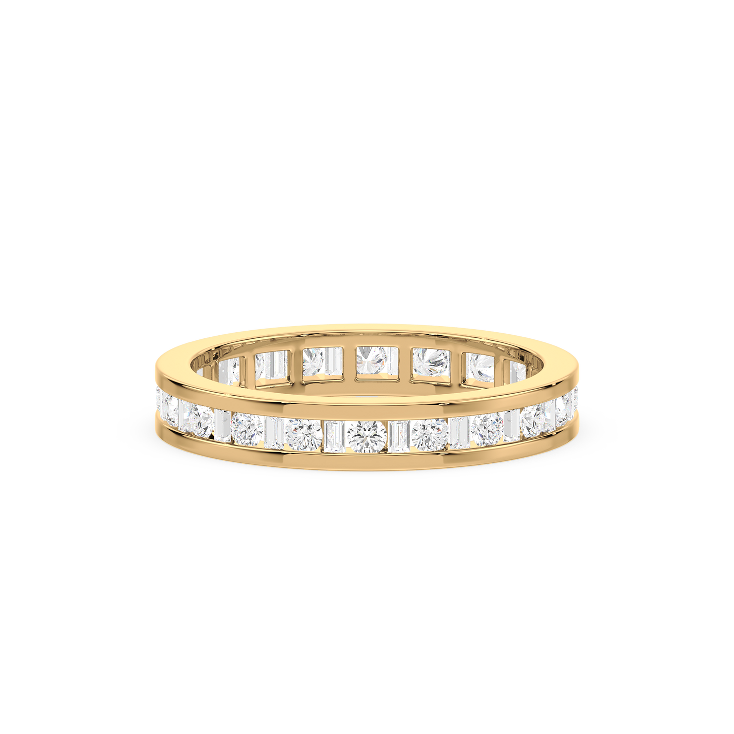 Baguette Round Channel Eternity Ring