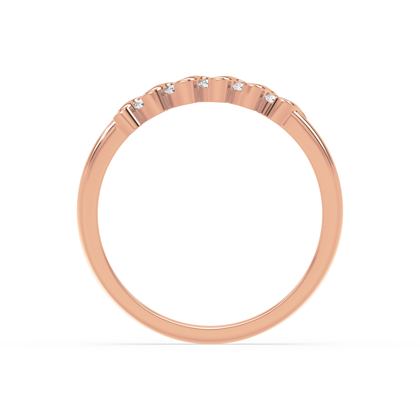 Wave Bar Set Half Eternity Ring