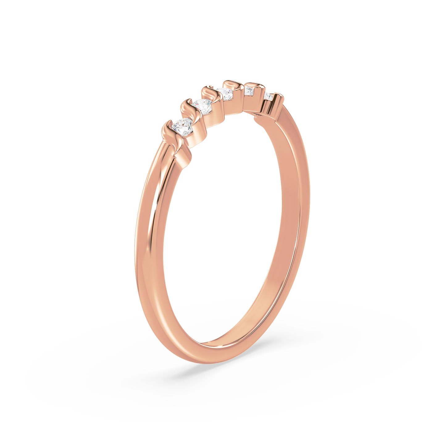 Wave Bar Set Half Eternity Ring