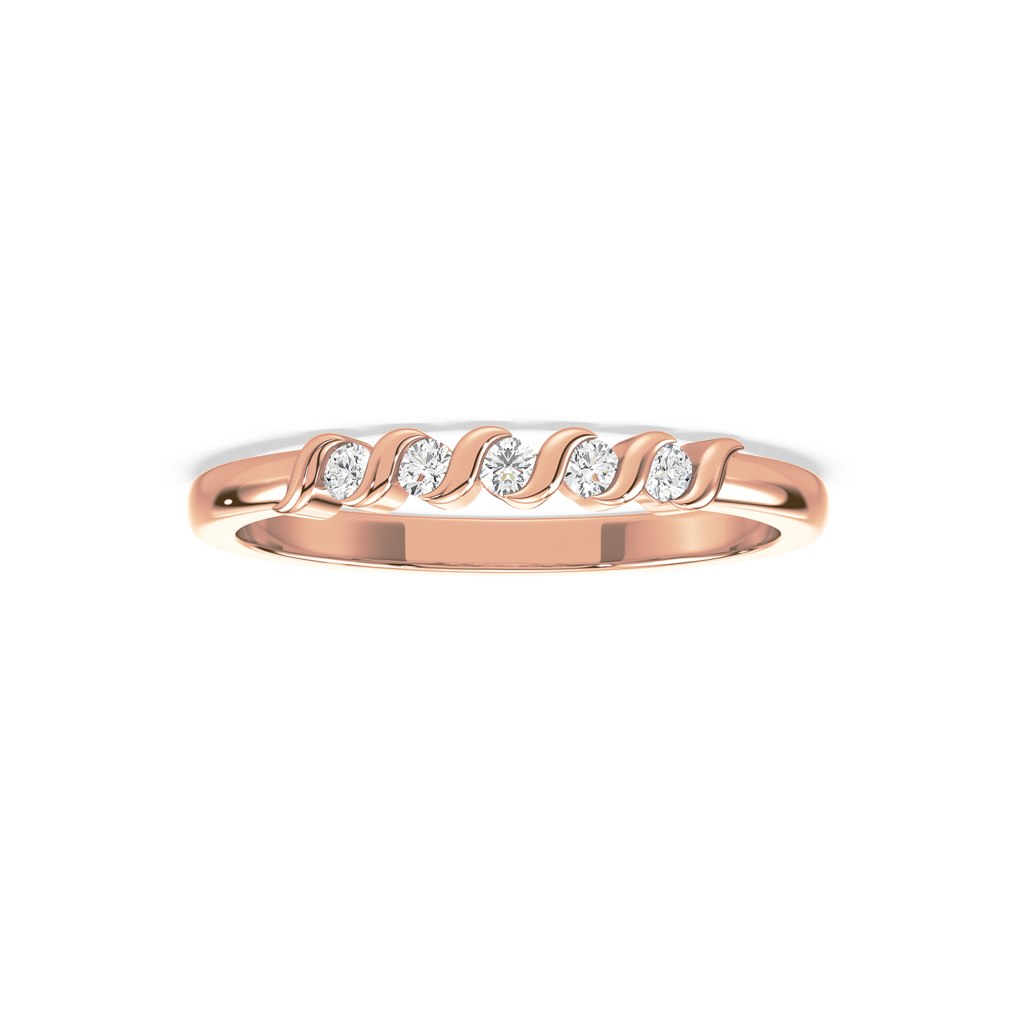 Wave Bar Set Half Eternity Ring