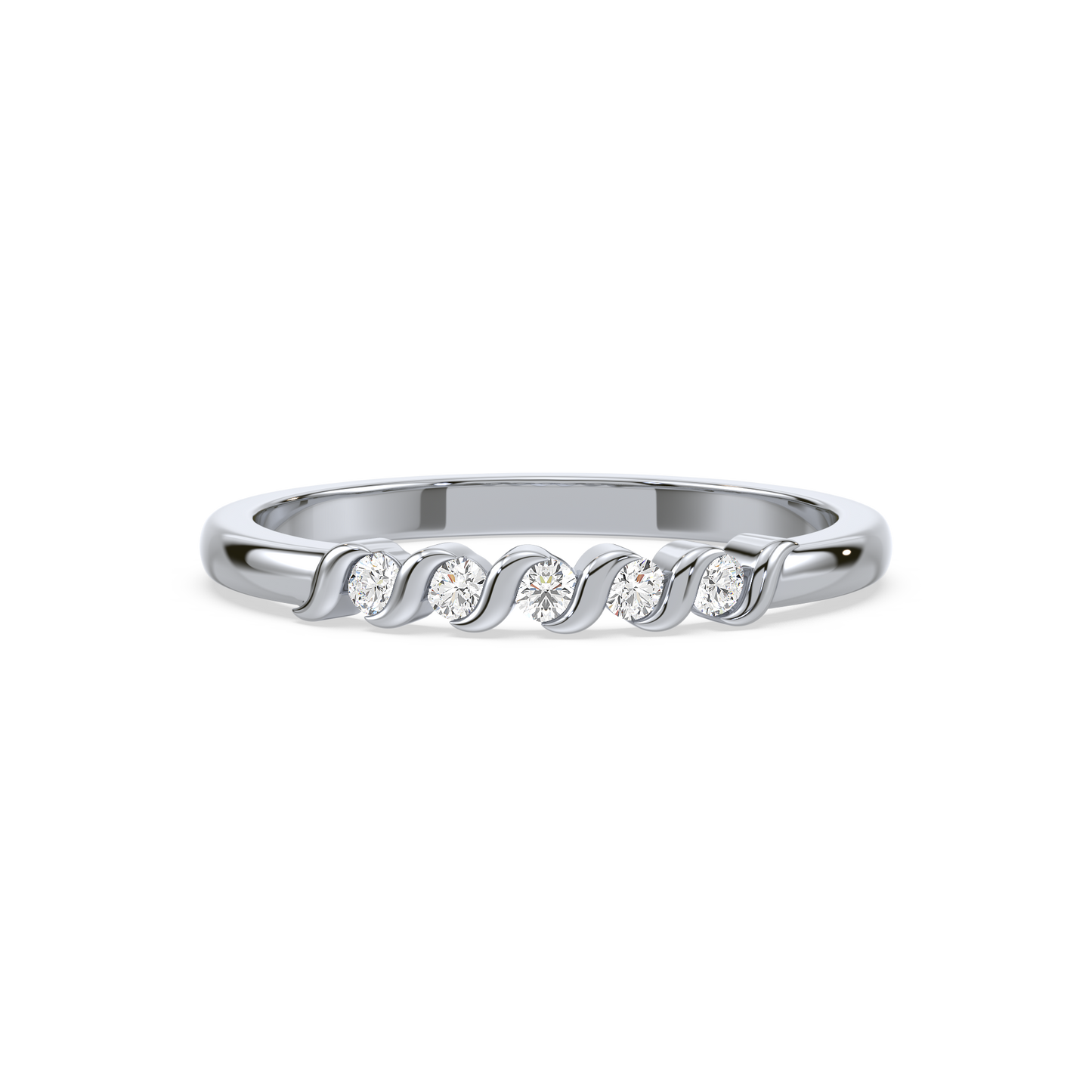 Wave Bar Set Half Eternity Ring