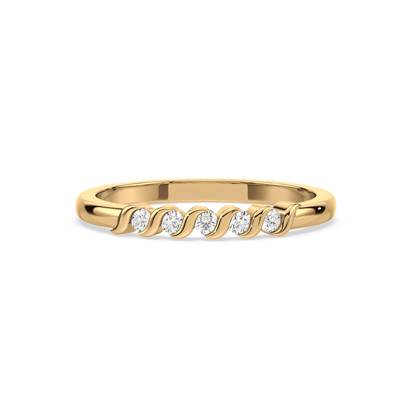 Wave Bar Set Half Eternity Ring