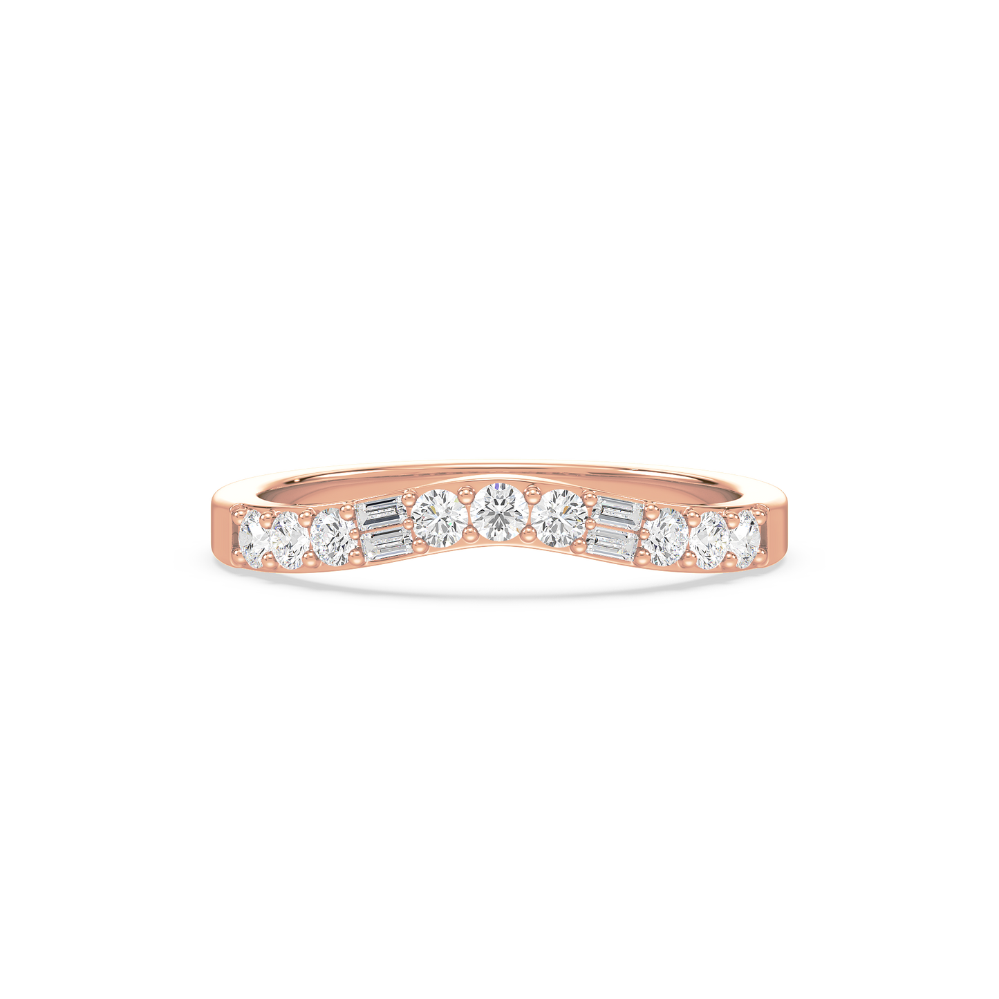 Chevron Half Eternity Band
