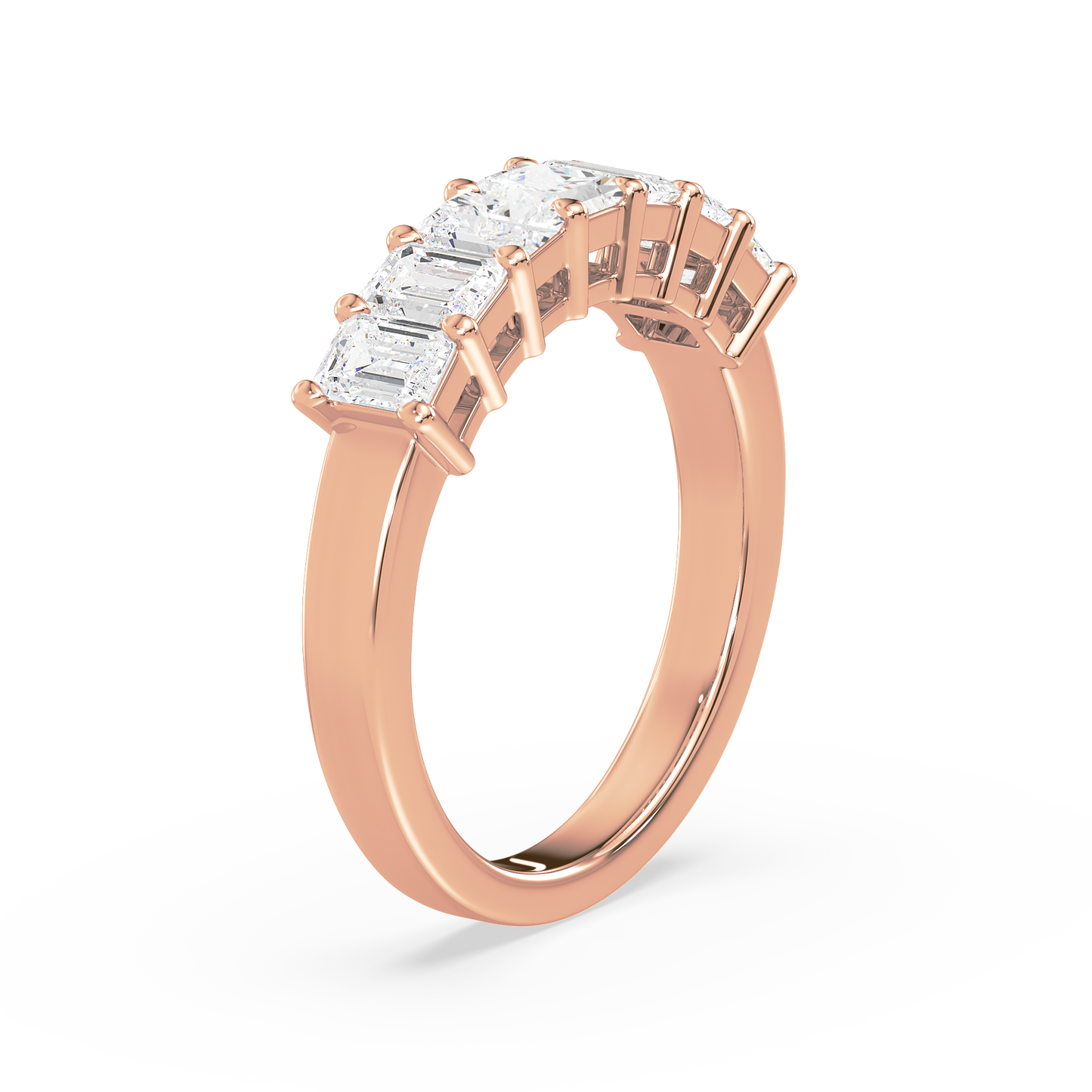Half Eternity Emerald Ring