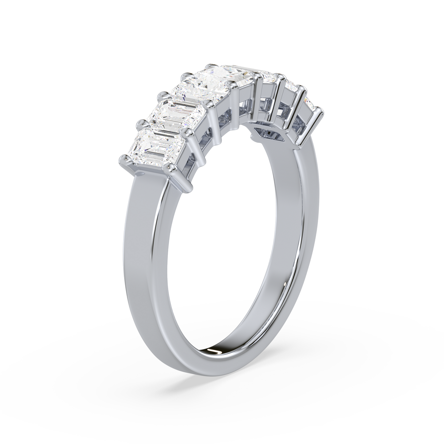 Half Eternity Emerald Ring