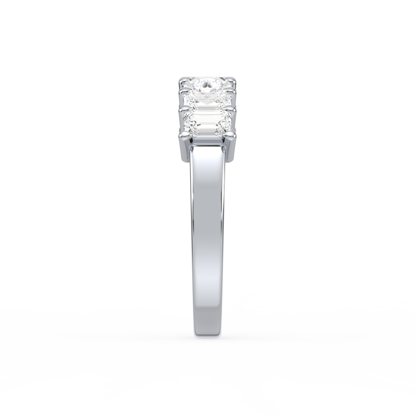 Half Eternity Emerald Ring