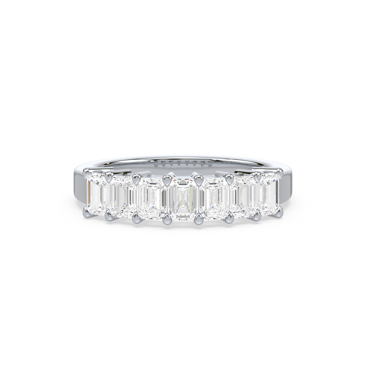 Half Eternity Emerald Ring