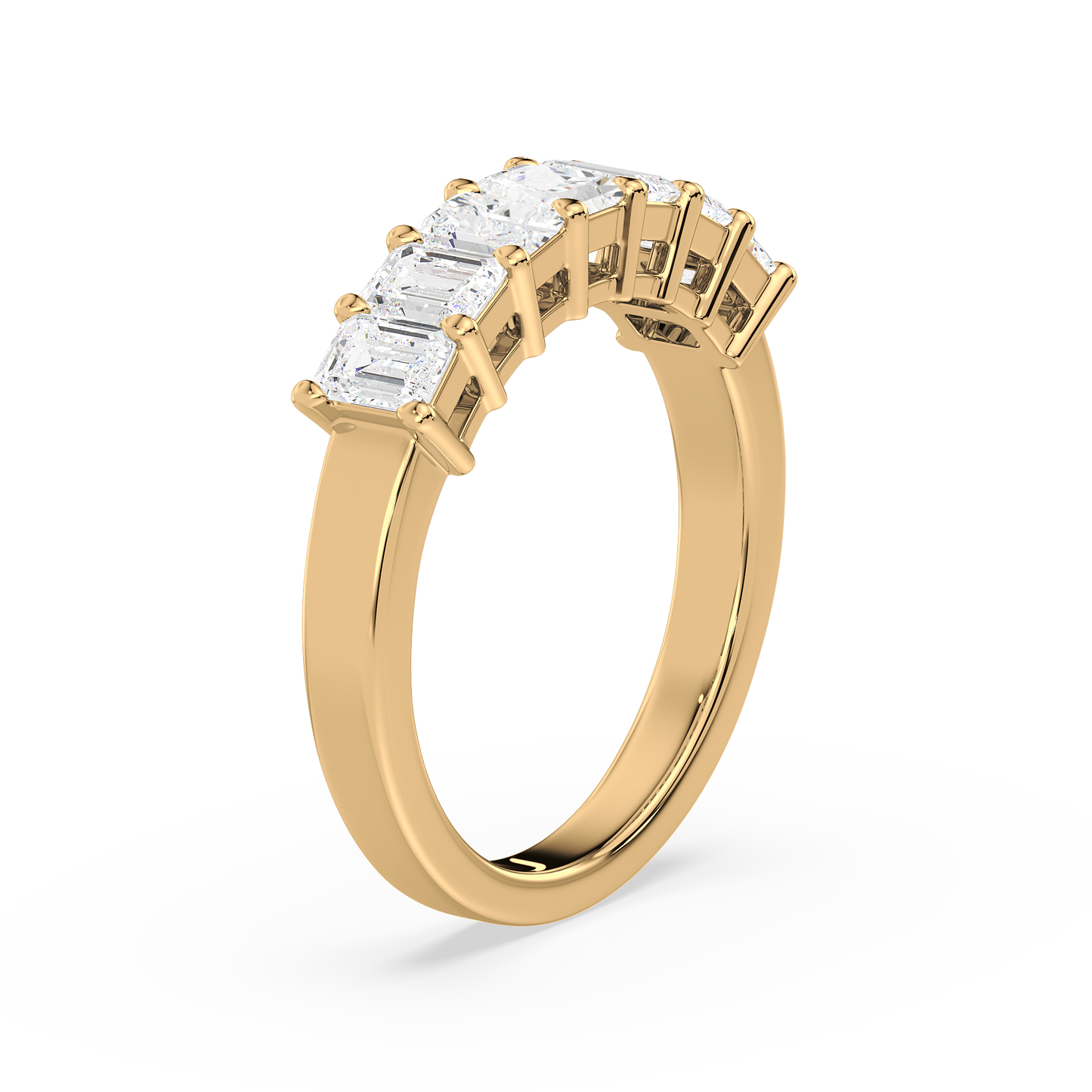 Half Eternity Emerald Ring