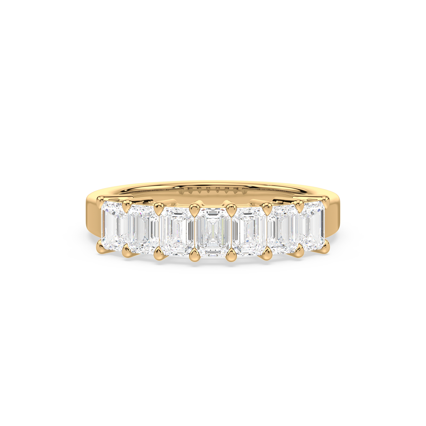 Half Eternity Emerald Ring