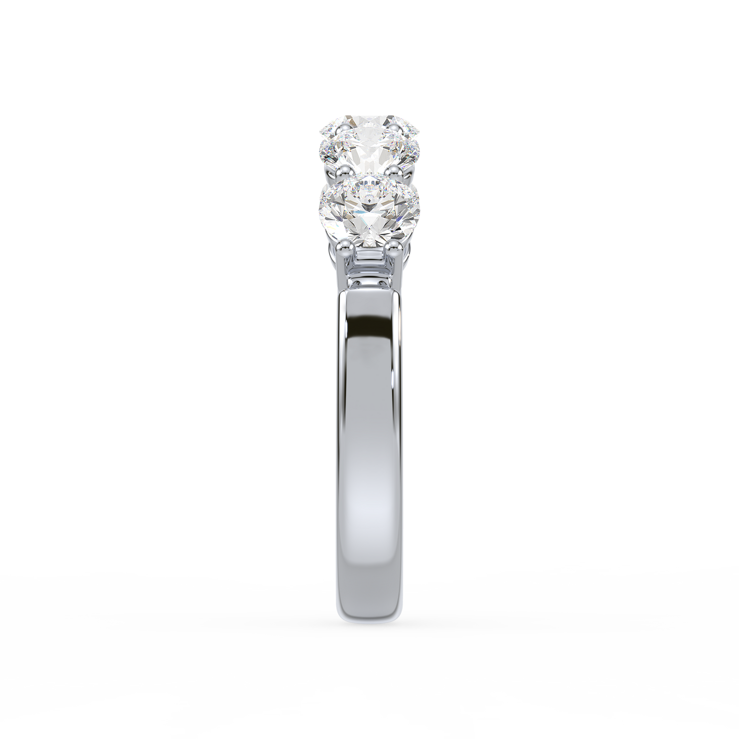 Fivefold Round Brilliance Half Eternity Band