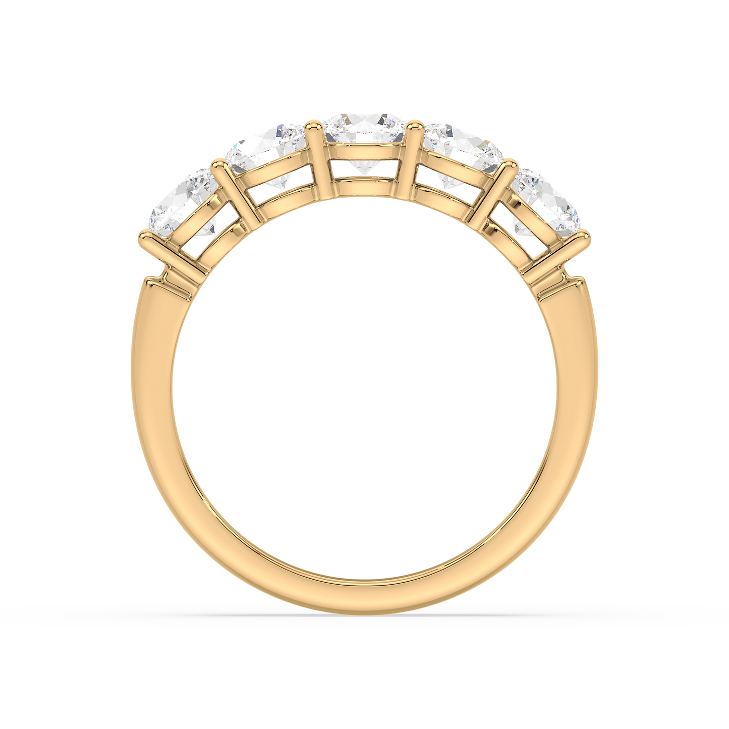 Fivefold Round Brilliance Half Eternity Band