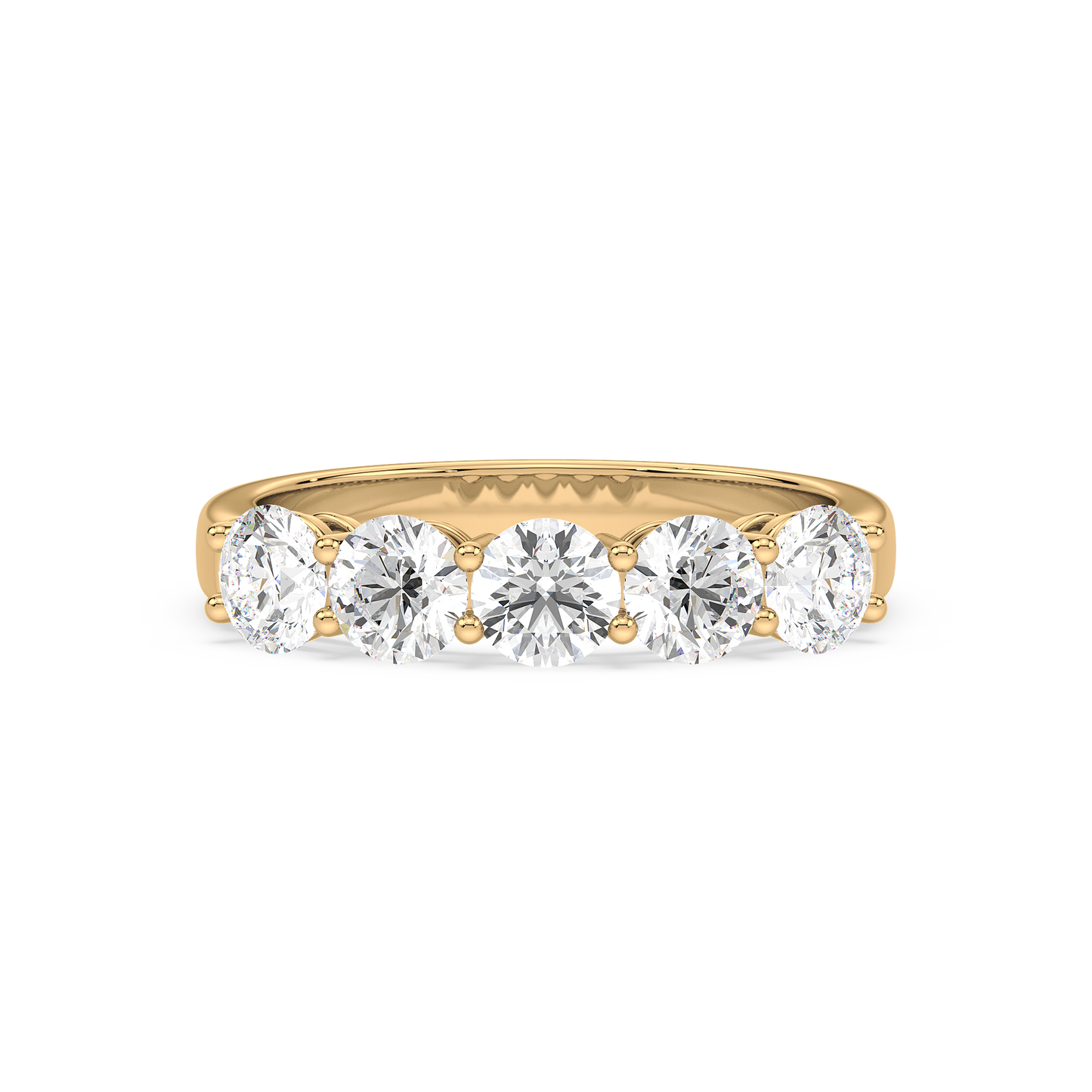 Fivefold Round Brilliance Half Eternity Band