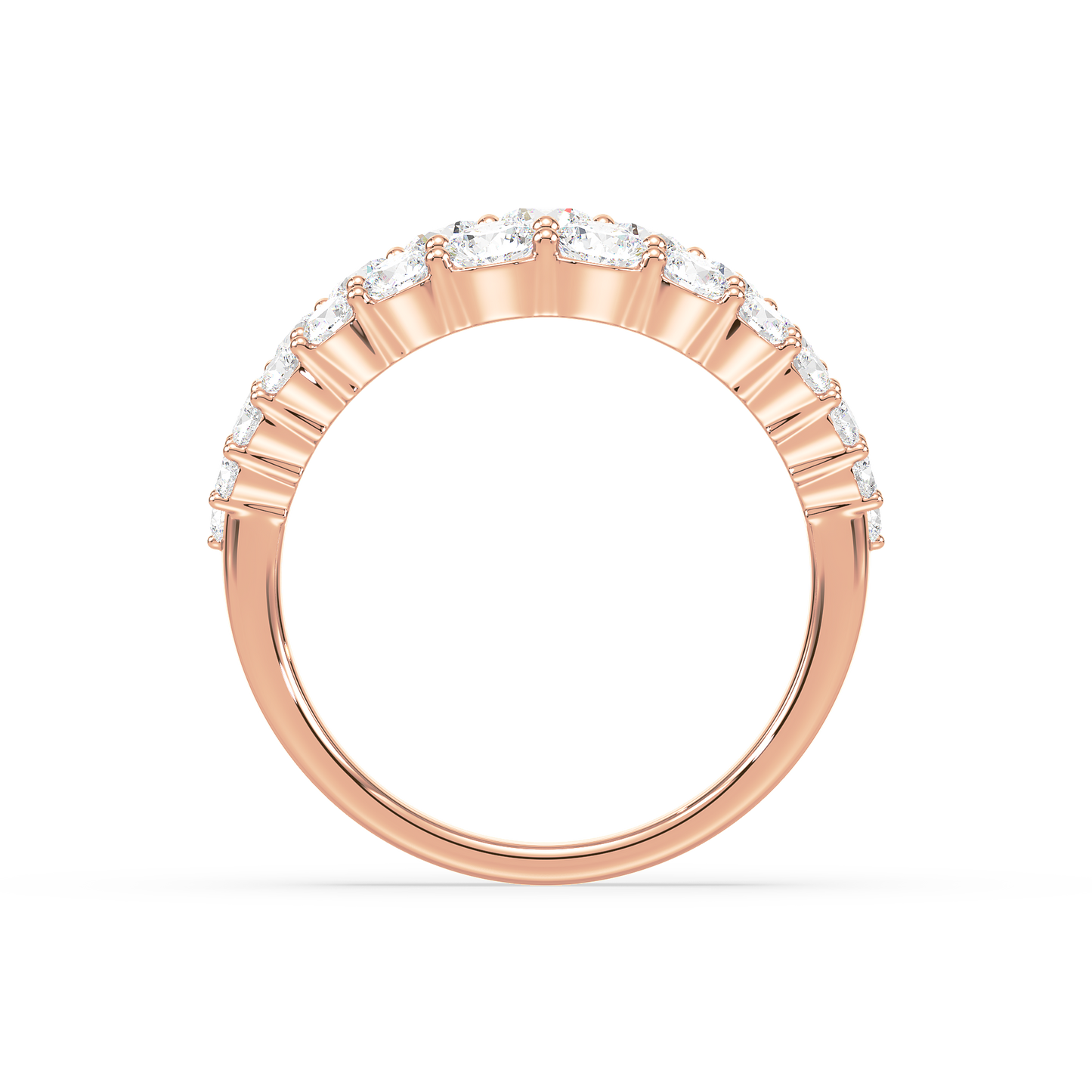 Majestic Round Cascade Trinity Prong Ring