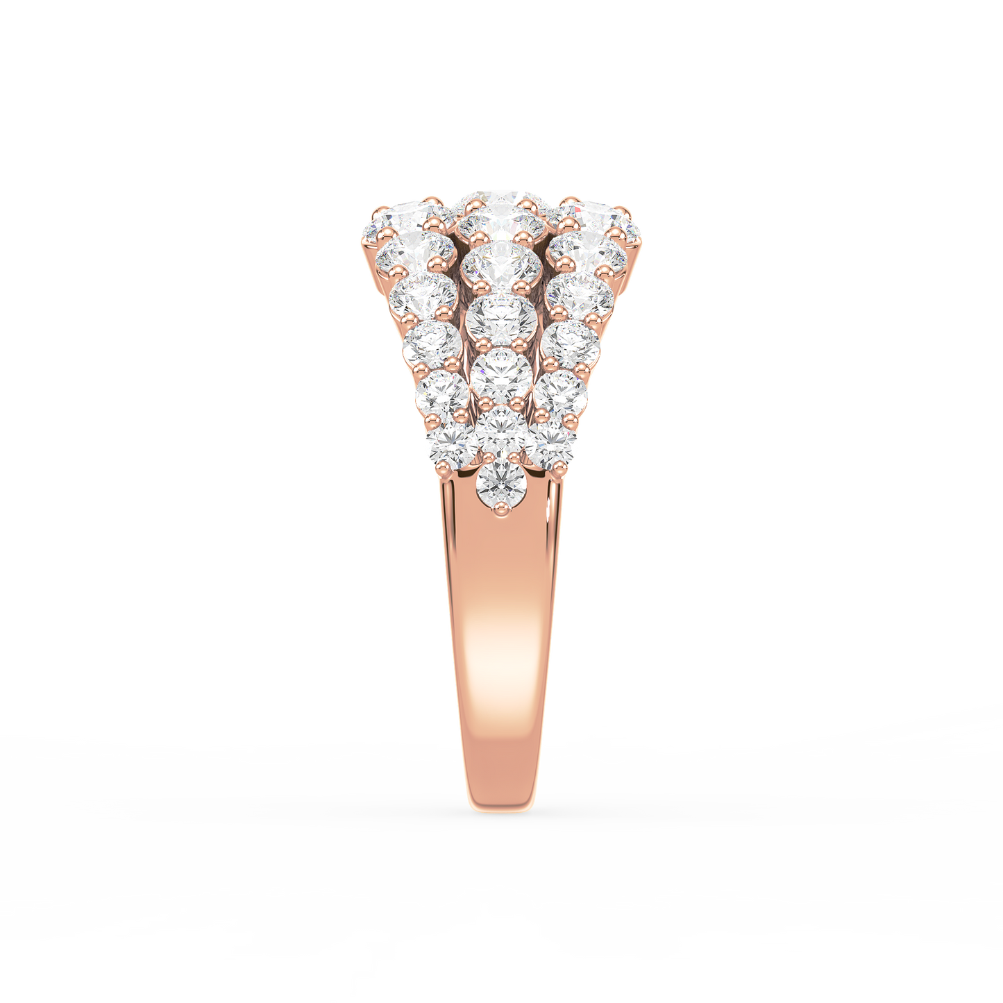 Majestic Round Cascade Trinity Prong Ring