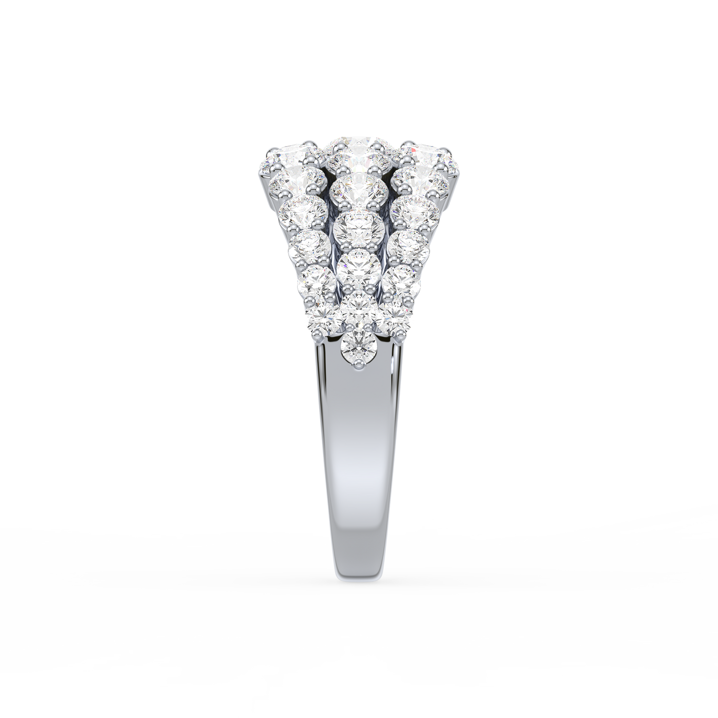 Majestic Round Cascade Trinity Prong Ring
