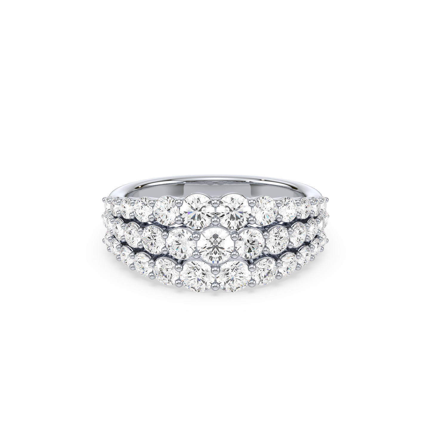 Majestic Round Cascade Trinity Prong Ring