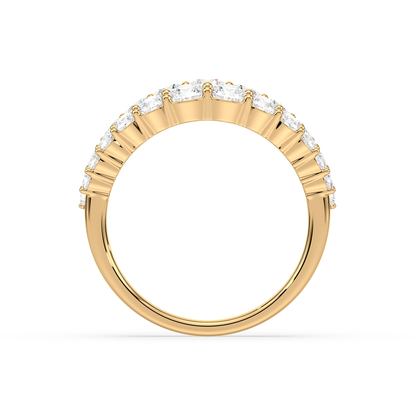 Majestic Round Cascade Trinity Prong Ring