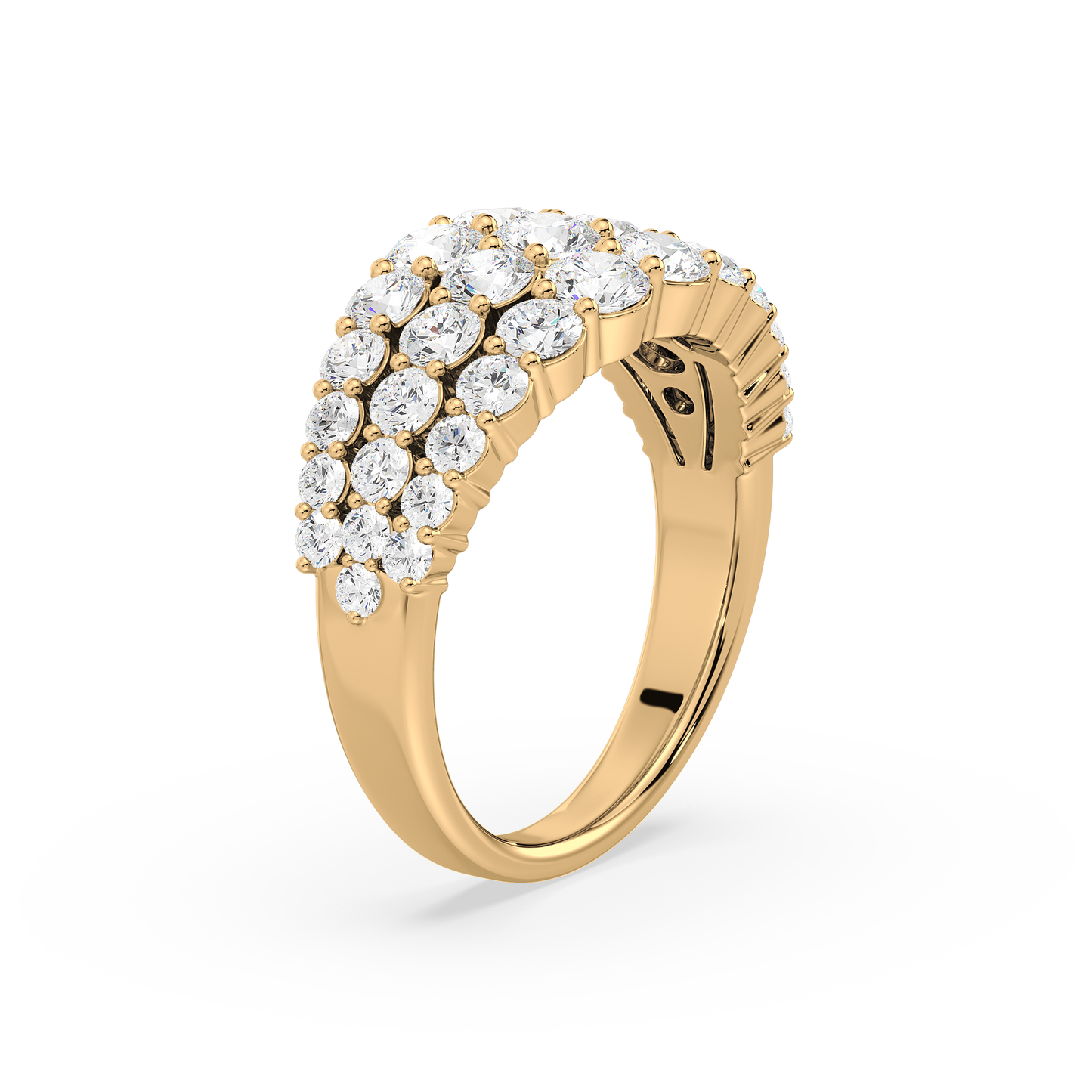 Majestic Round Cascade Trinity Prong Ring