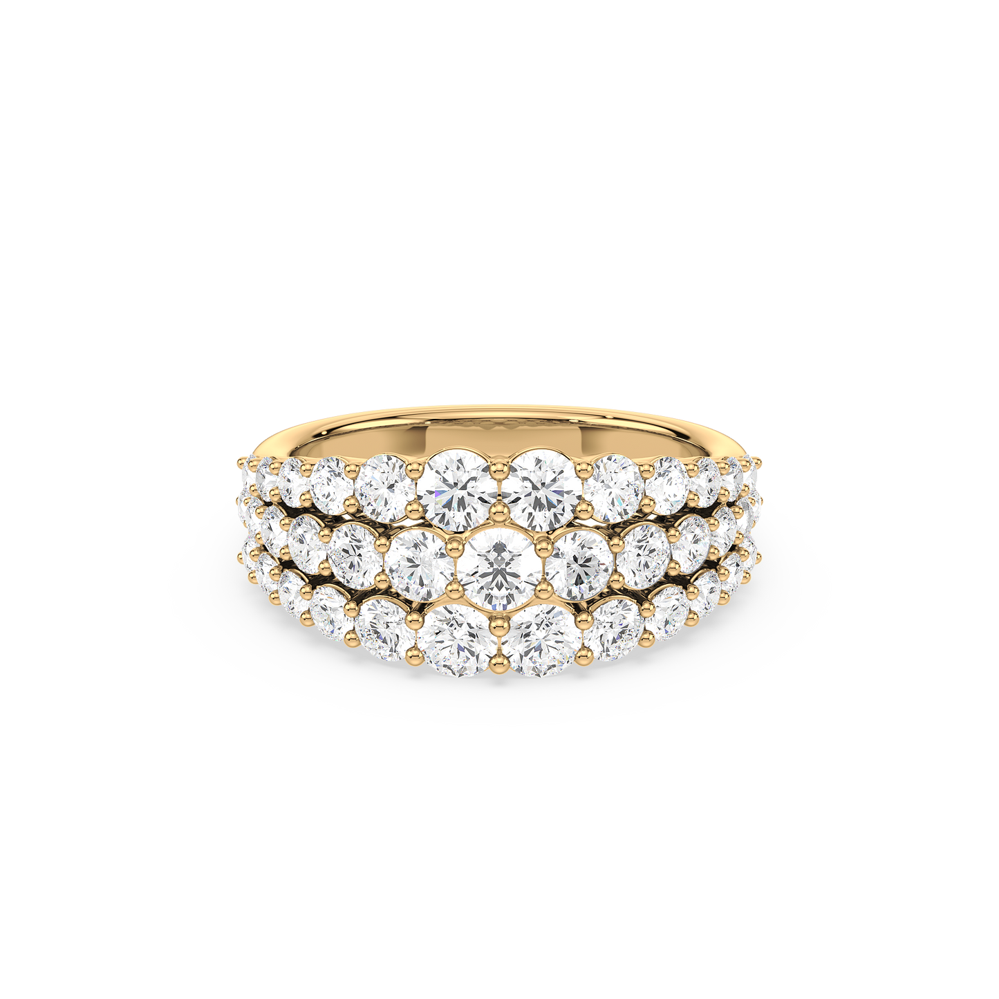 Majestic Round Cascade Trinity Prong Ring