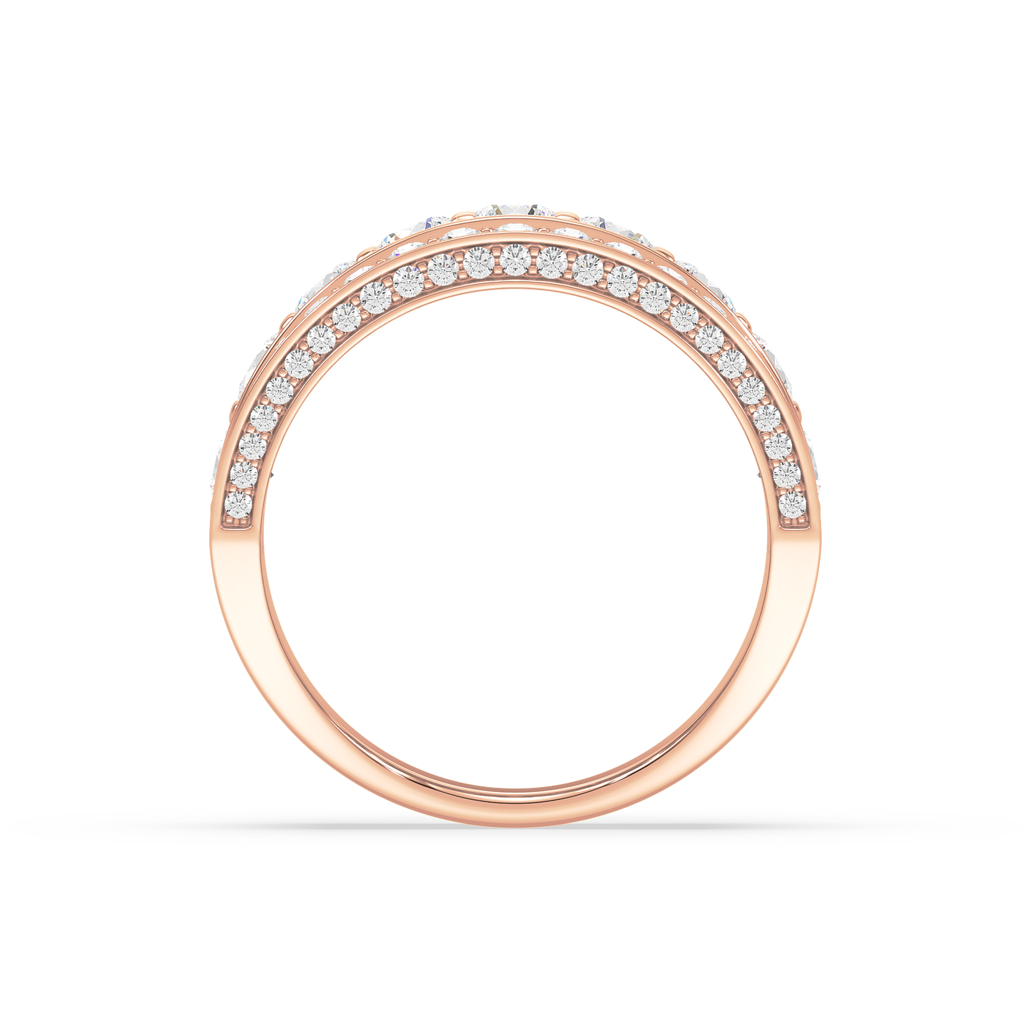 Majestic Round Trinity Pavé Ring