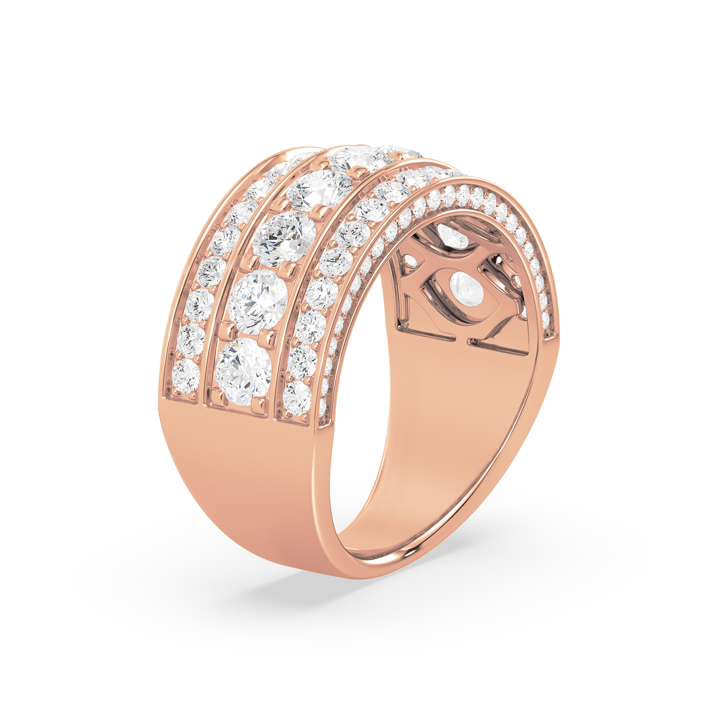 Majestic Round Trinity Pavé Ring