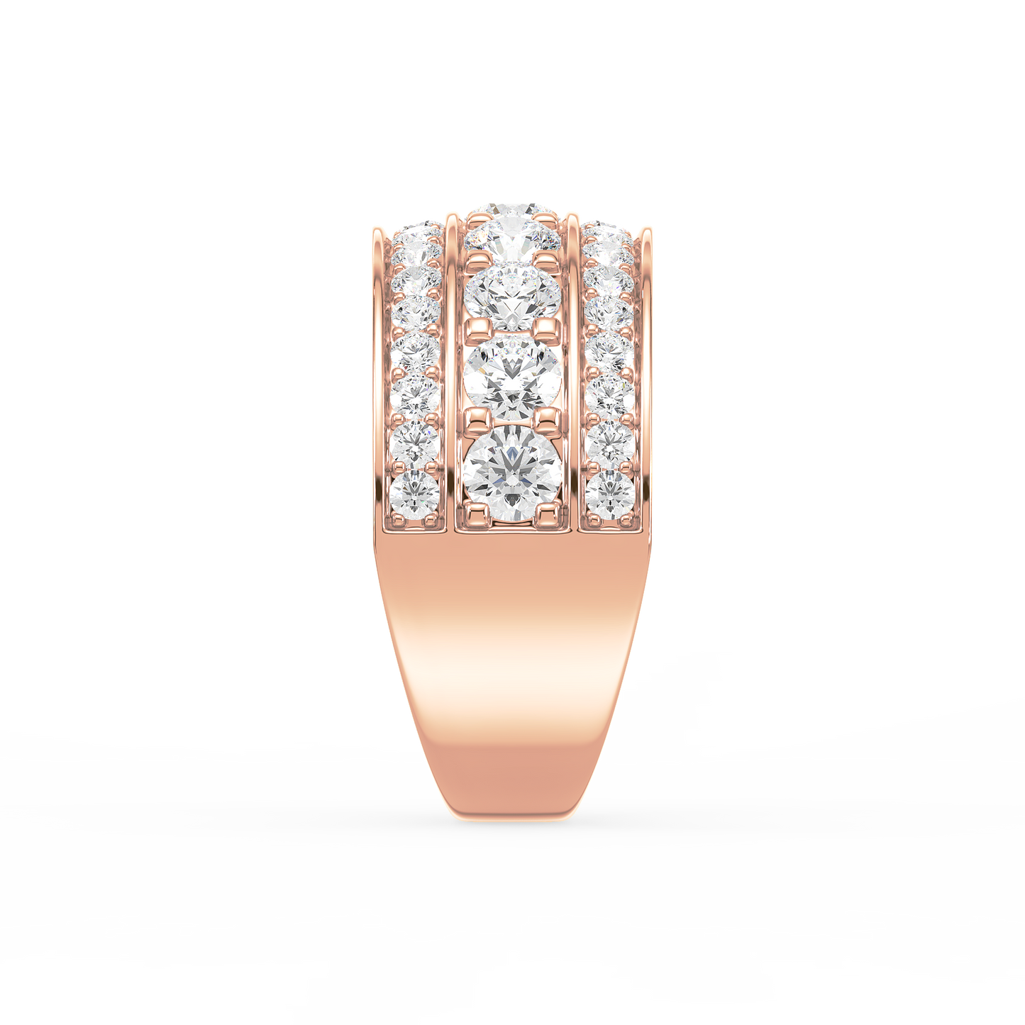 Majestic Round Trinity Pavé Ring