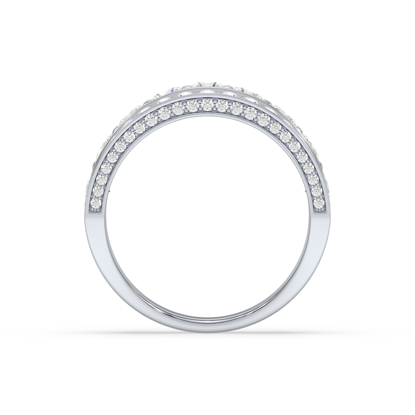 Majestic Round Trinity Pavé Ring