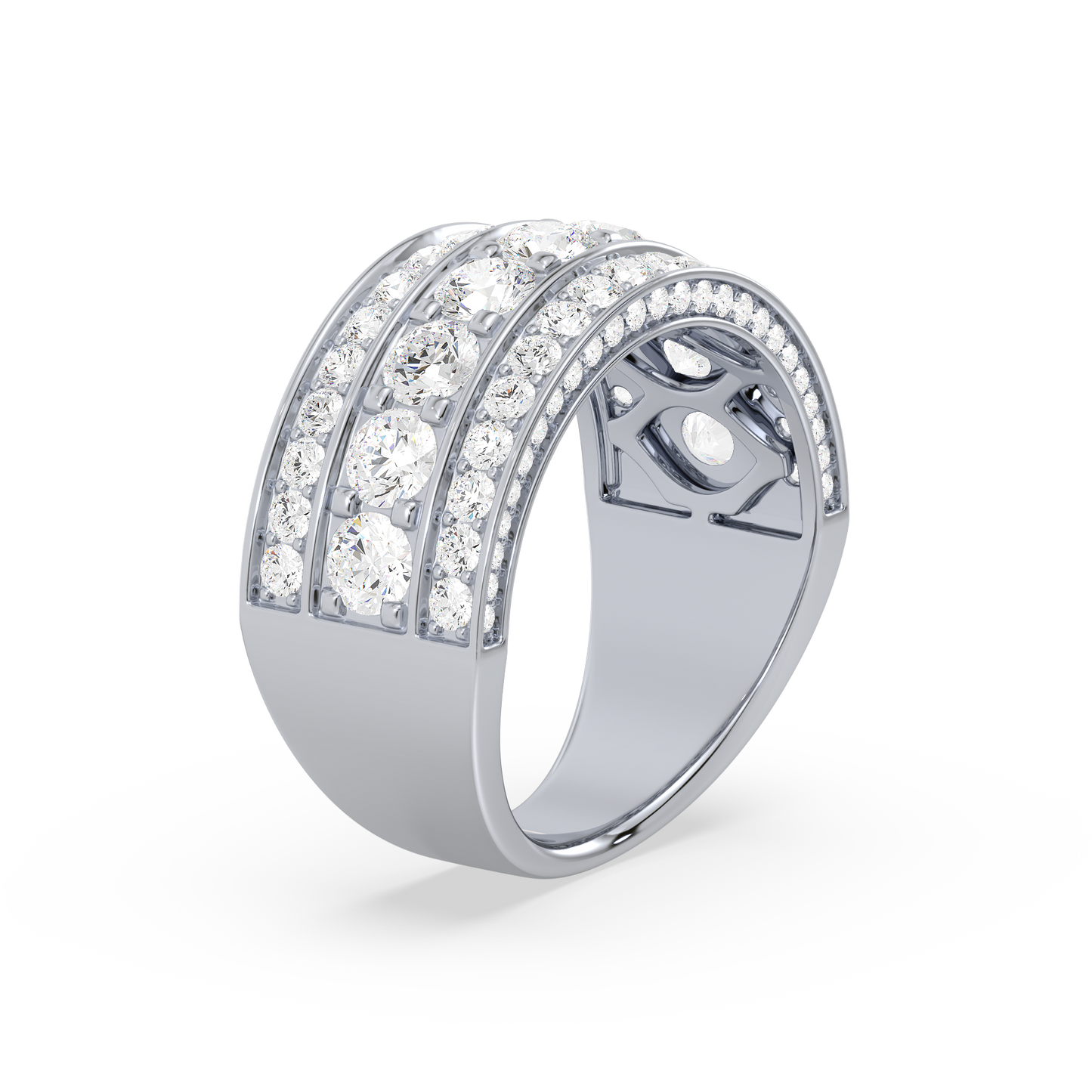 Majestic Round Trinity Pavé Ring