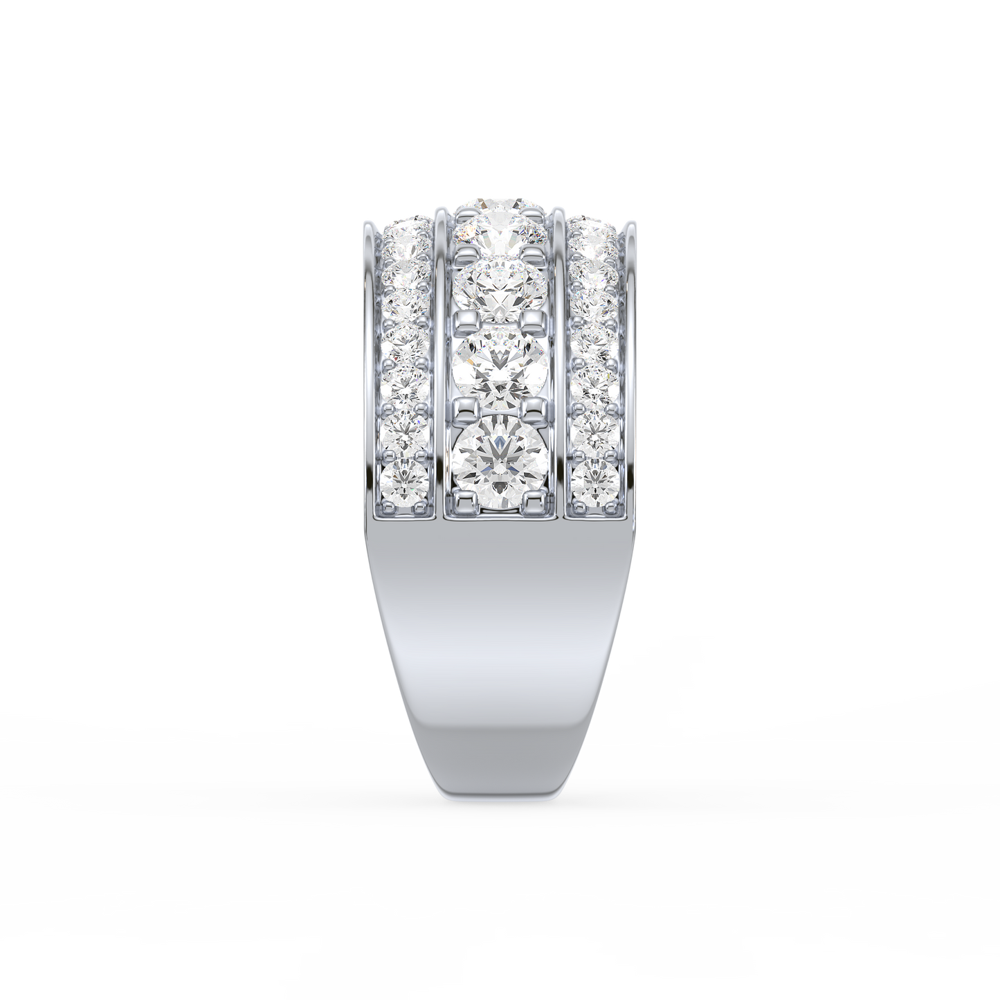 Majestic Round Trinity Pavé Ring