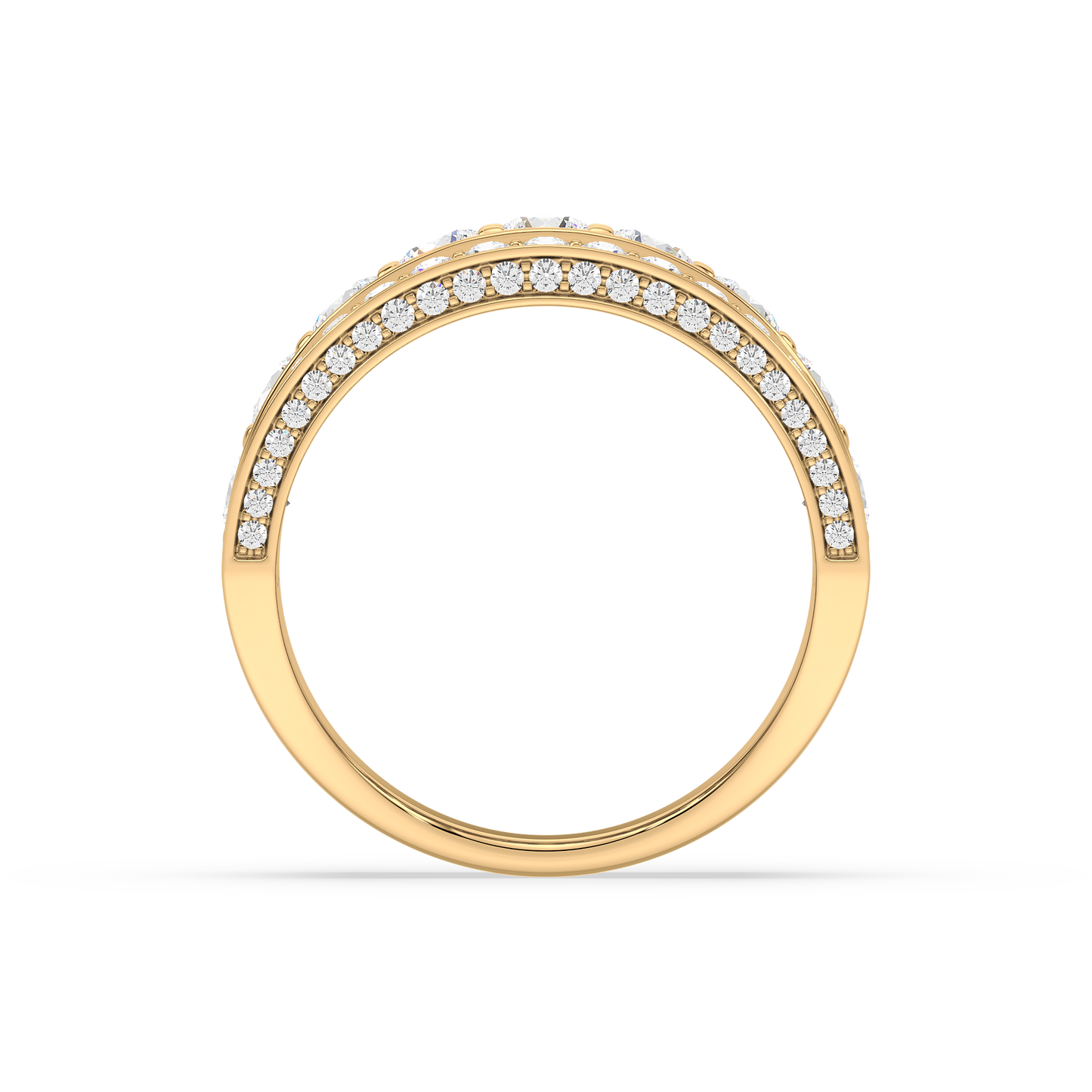 Majestic Round Trinity Pavé Ring