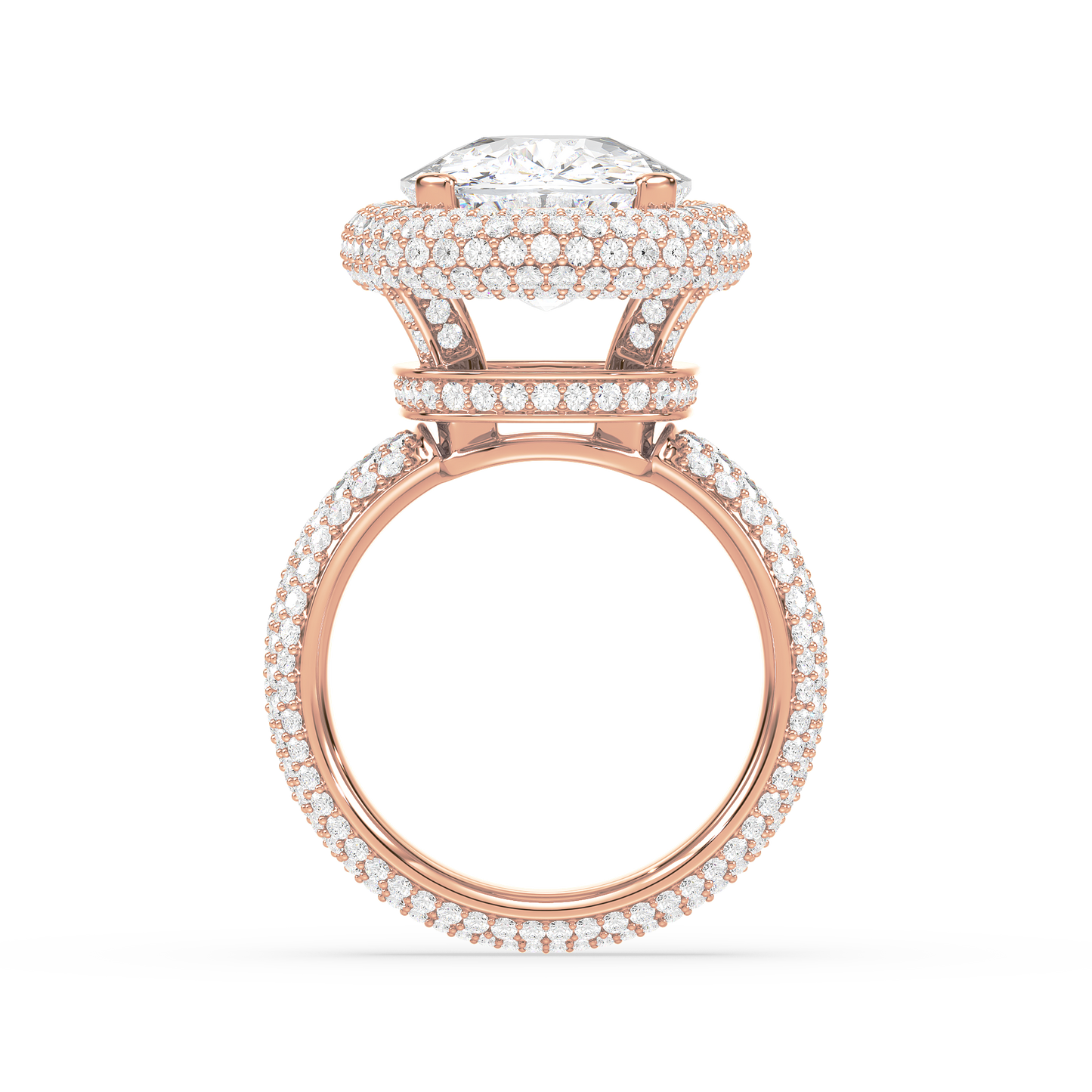 Cushion Round Pavé Ring