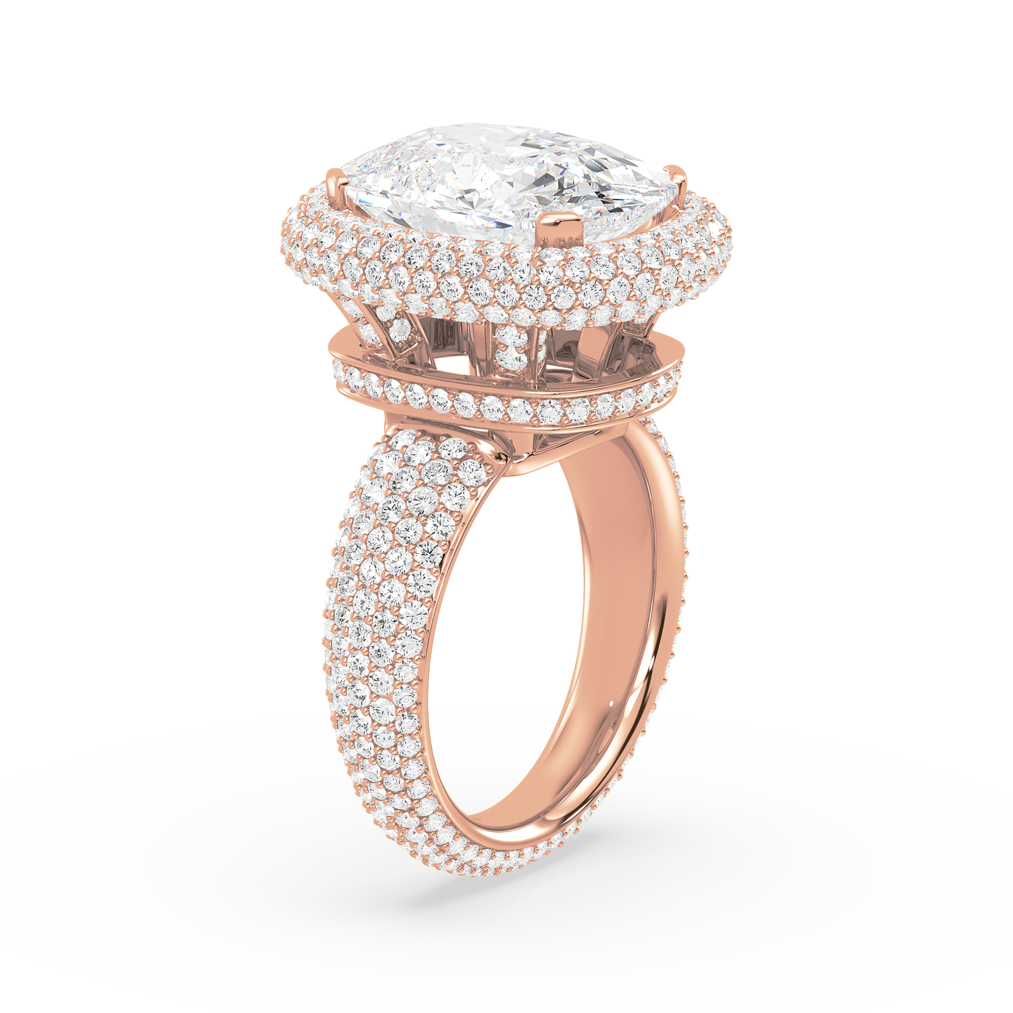 Cushion Round Pavé Ring