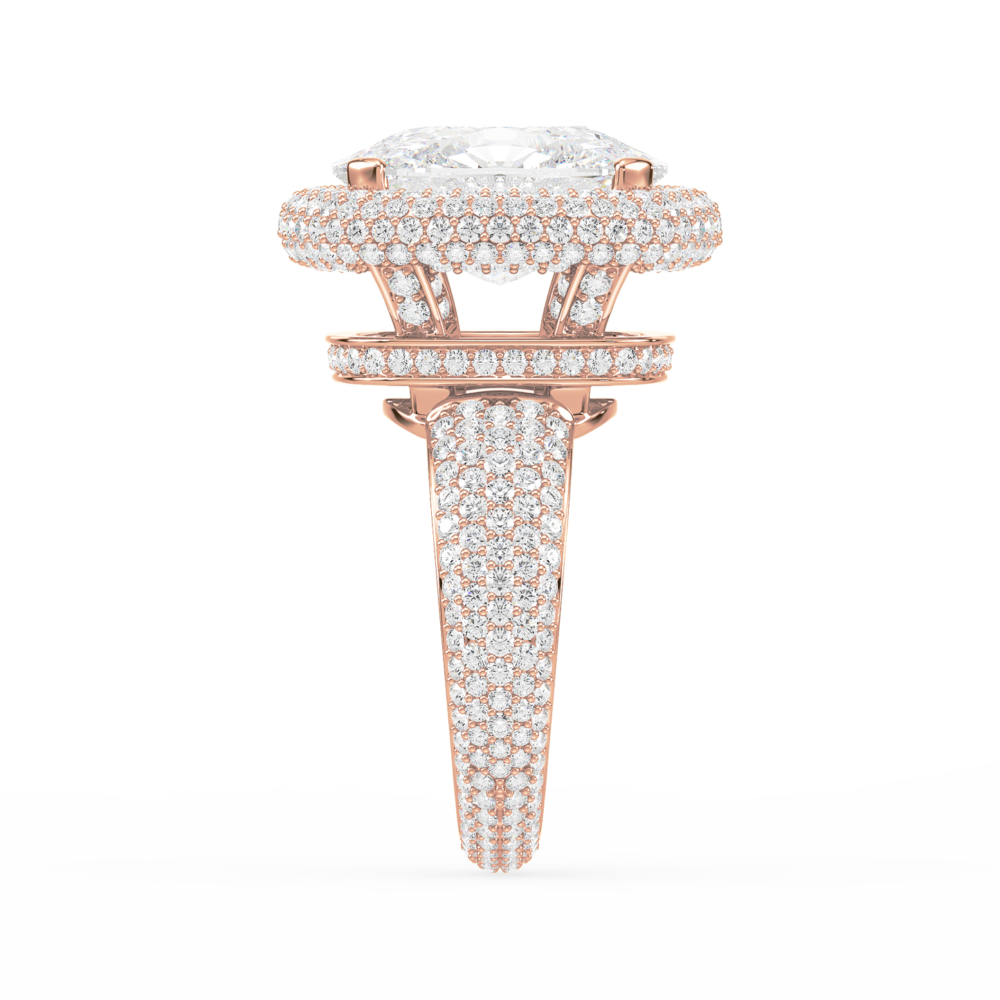 Cushion Round Pavé Ring