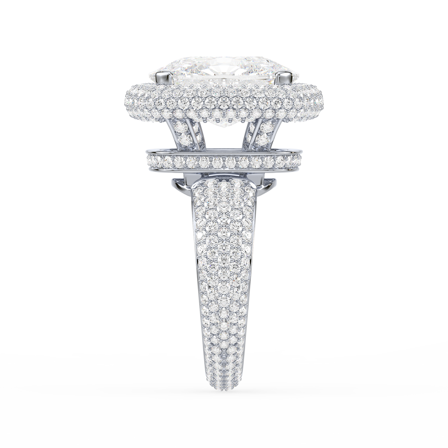 Cushion Round Pavé Ring