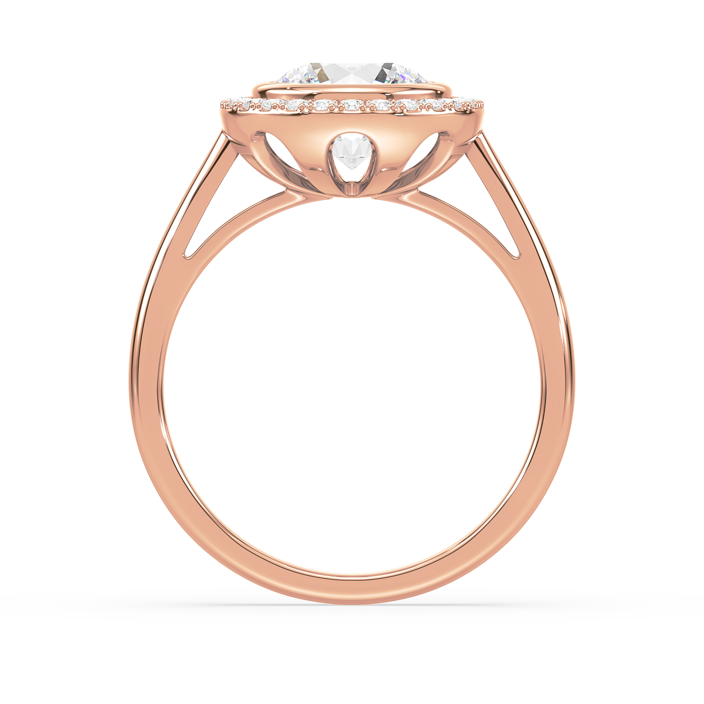 Halo Diamond Bezel Ring