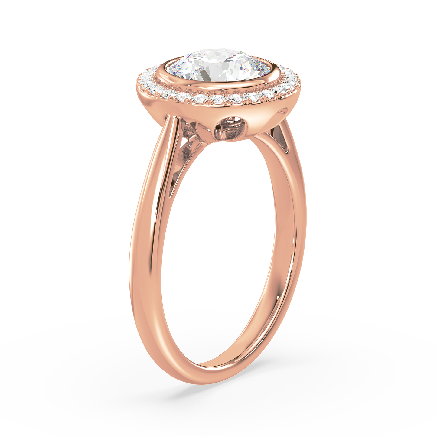 Halo Diamond Bezel Ring