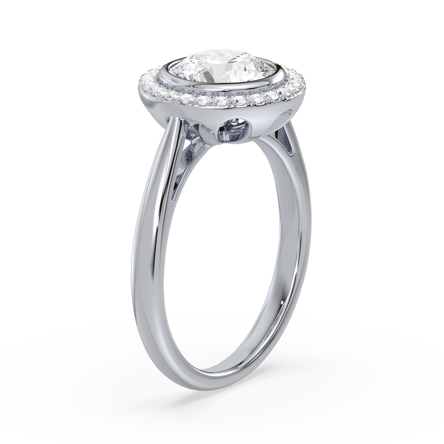 Halo Diamond Bezel Ring