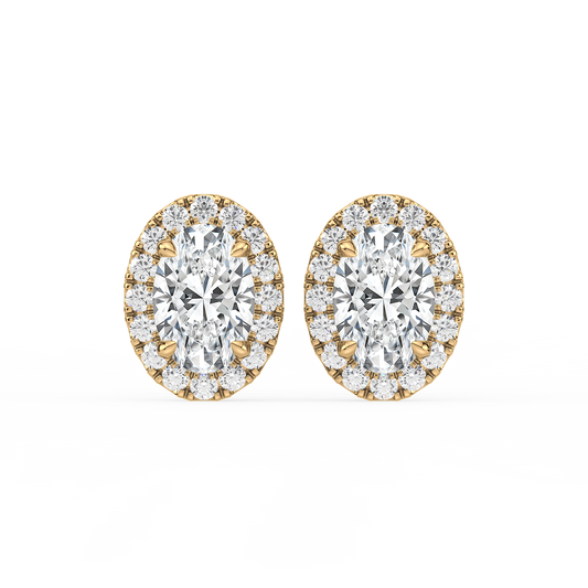 Oval Halo Studs