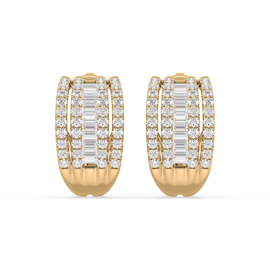 Baguette Rail Hoop Earrings