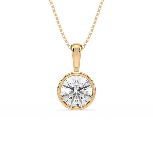 1 CT Round Bezel Pendant