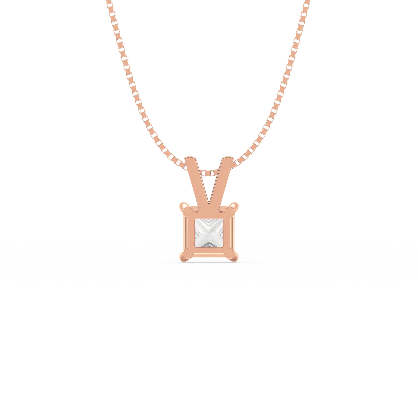 Princess Solitaire Drop Pendant