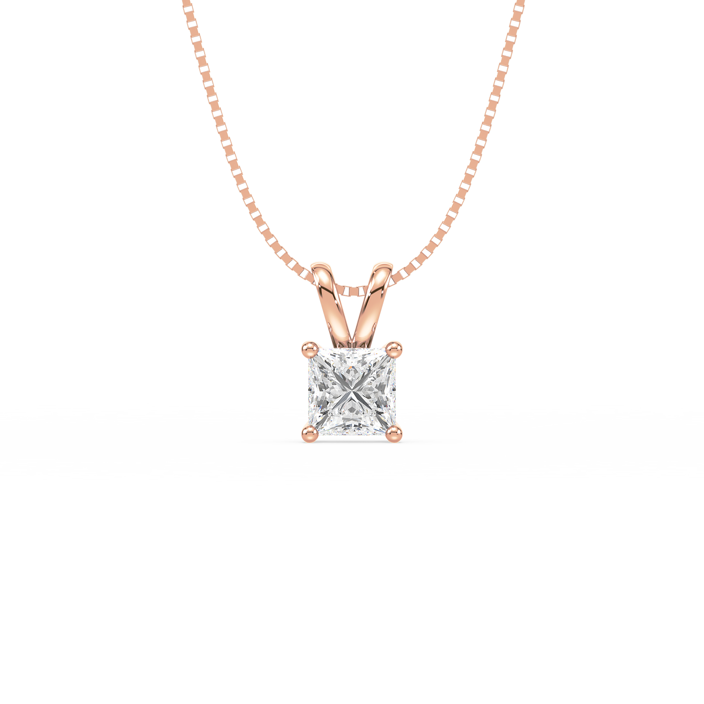 Princess Solitaire Drop Pendant