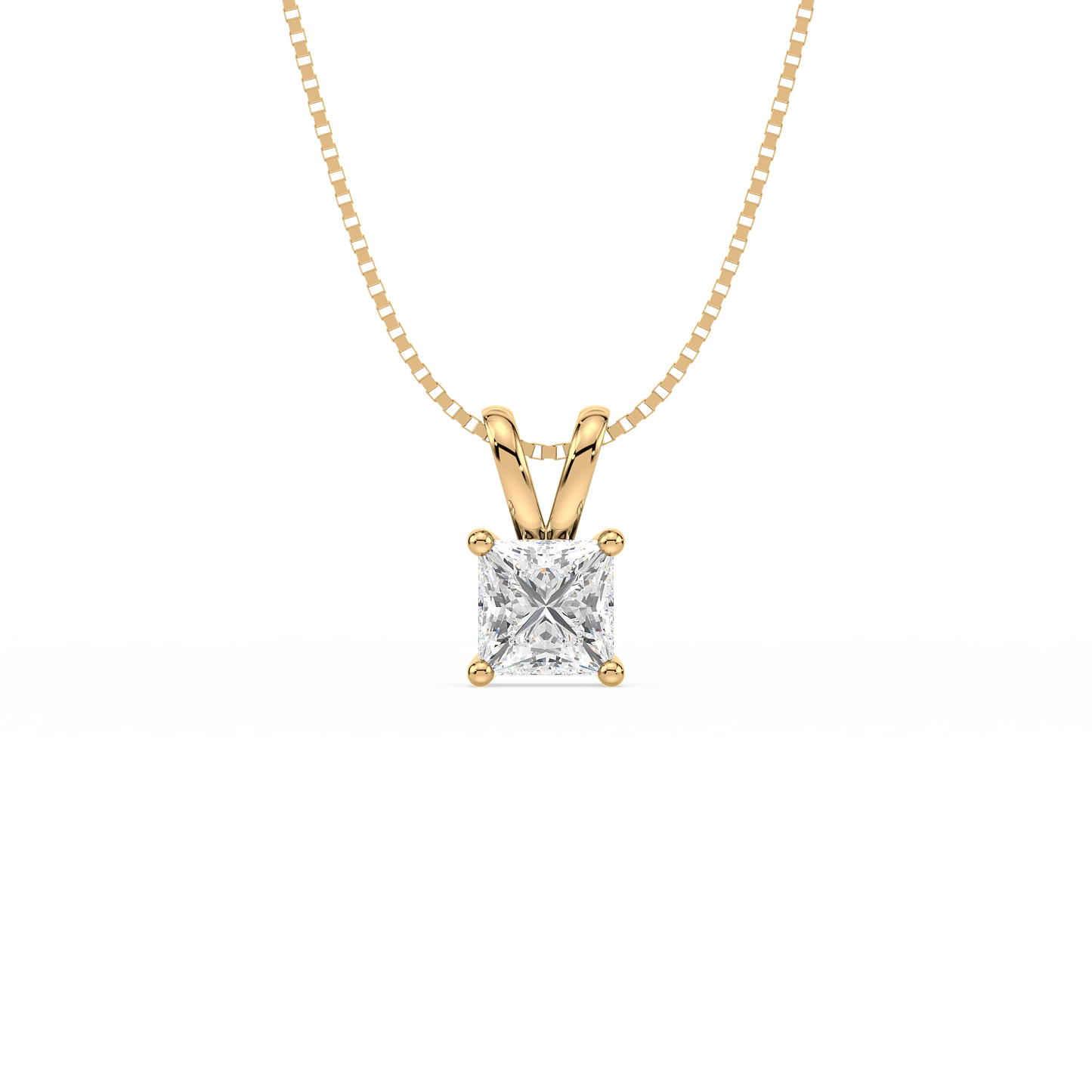 Princess Solitaire Drop Pendant