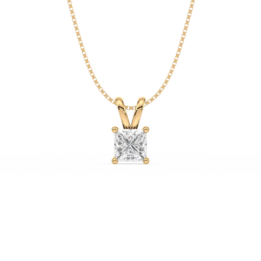 Princess Solitaire Drop Pendant