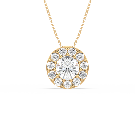 Round Blossom Halo Pendant