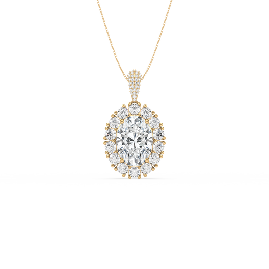 Large Blue Oval Solitaire Pendant