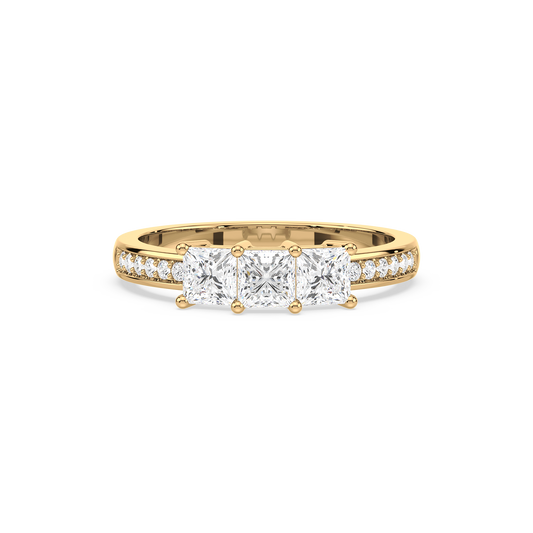Pavé Set Princess Trilogy Ring
