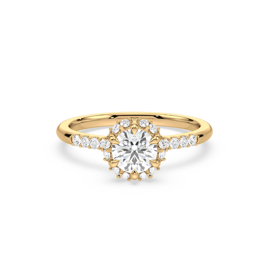Accented Round Solitaire Ring