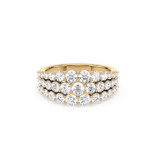 Majestic Round Cascade Trinity Prong Ring