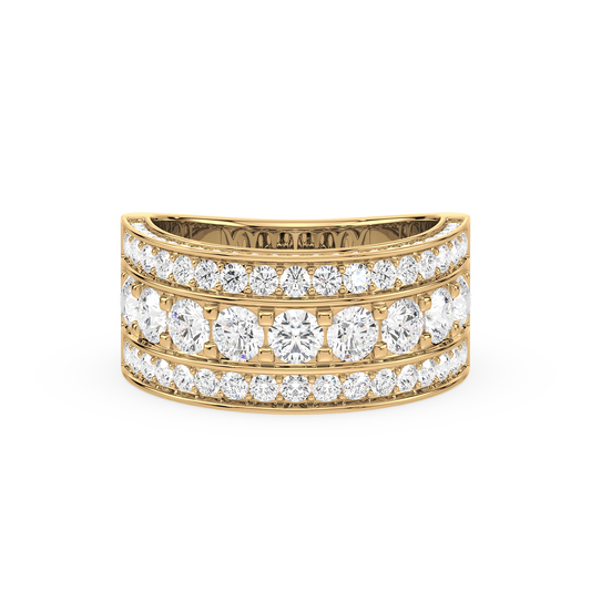 Majestic Round Trinity Pavé Ring